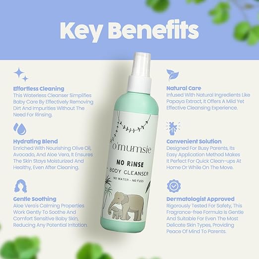 O'mumsie No Rinse Organic Baby Cleanser - 100 ml
