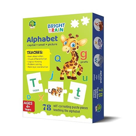 The Book Tree Capital and Small Letter Alphabet Puzzle - 78 Piece Jigsaw Puzzle for Preschoolers