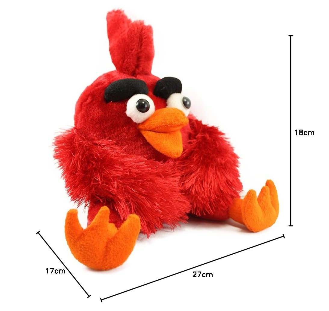 Tickles Sitting Angry Bird Stuffed Soft Plush Toy for Kids Color Red