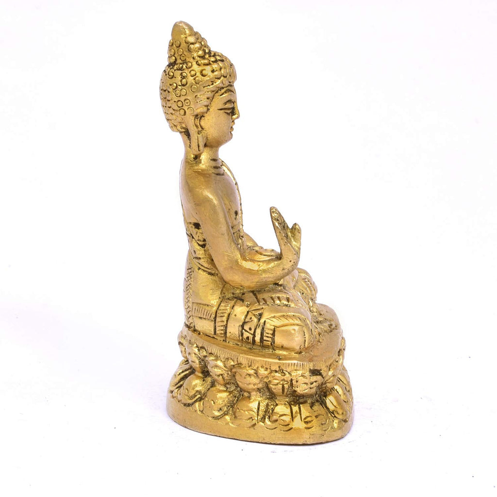 The Advitya Buddha Monk Blessing Brass Idol|buddhist Buddhism Home Decor Showpiece Statue