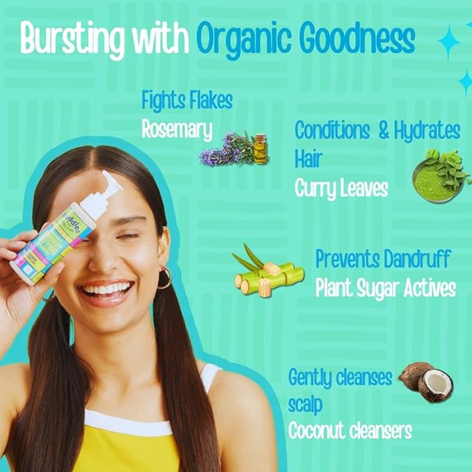 Puddles Teens Care Organic Dandruff Defying Shampoo For Teenagers - 100 ml