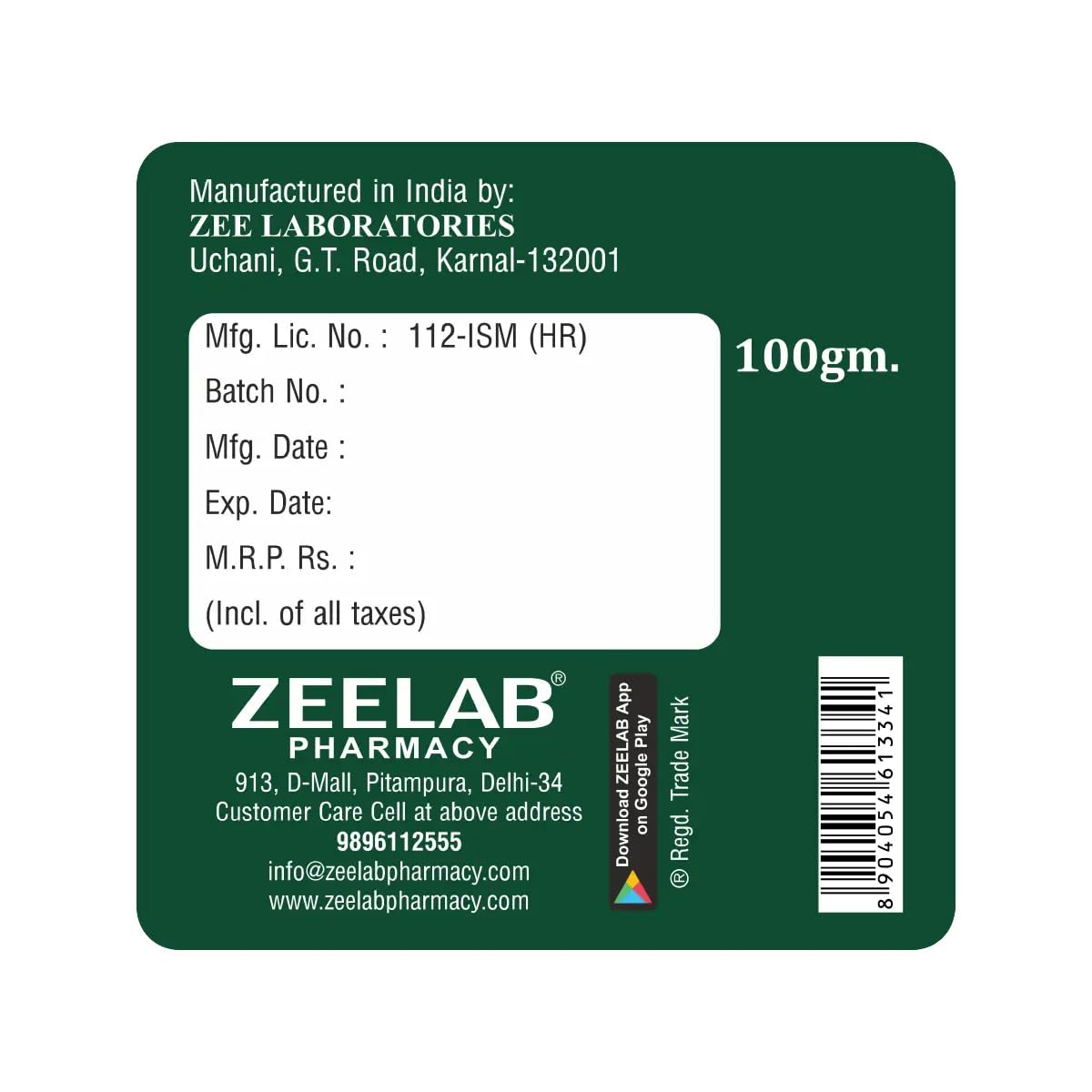 Zeelab Ashwagandhadi Churna 100gm | Ashwagandha & Vidhara Ayurvedic Powder | Supports Strength, Stamina, Stress Management & Overall Wellness | Herbal Supplement