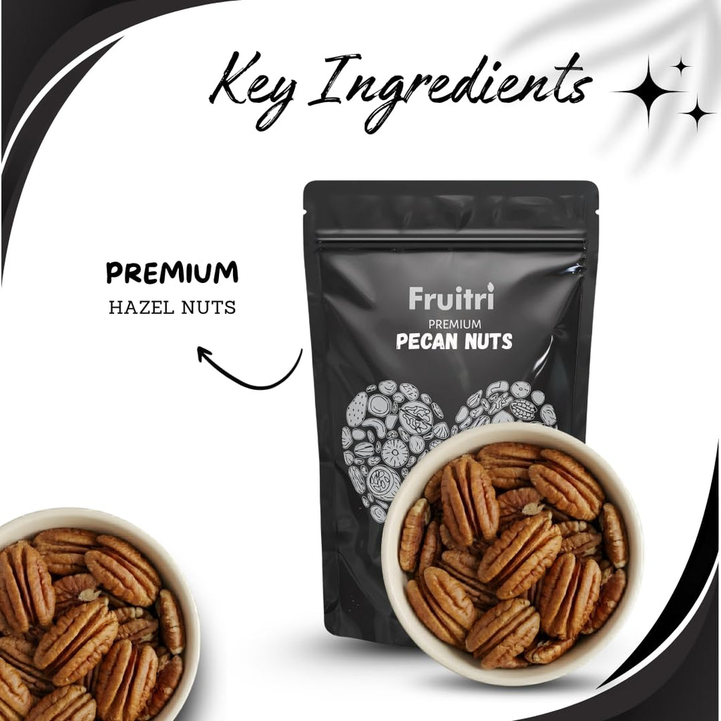 Fruitri American Pecan Nuts �100g, Raw & Fresh | Natural, Keto & Paleo Friendly Snack Nuts and Dry Fruits