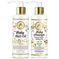Mom & World Baby Hair Oil + Baby Massage Almond Oil - 200 ml (Pack of 2)