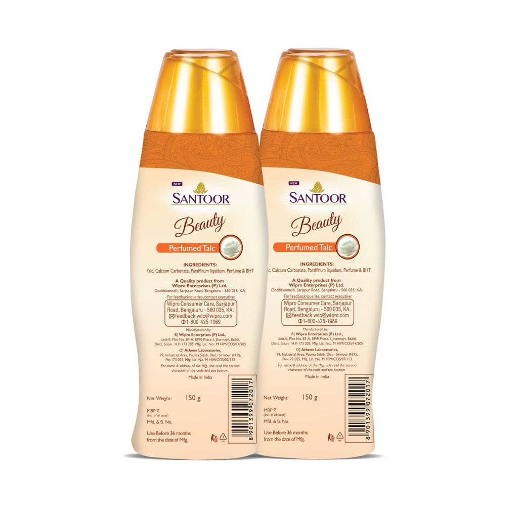Santoor Beauty Perfumed Talc with Sandalwood Extracts - 150 gms (Pack of 2)
