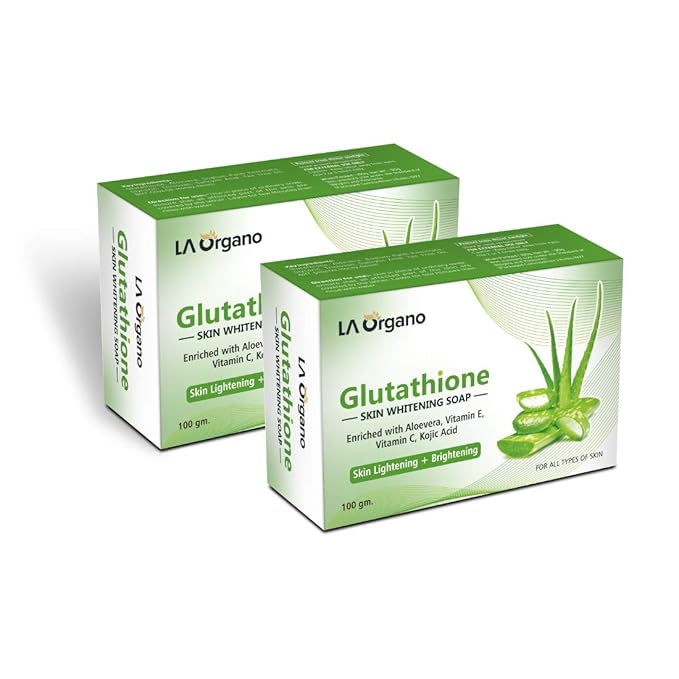La Organo Glutathione Aloe Vera Skin Whitening Soap - 100 Gms | Pack of 2