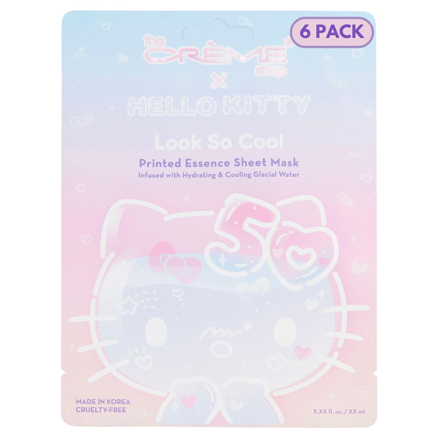 The CrÃ¨me Shop x Hello Kitty Feel So Clear Printed Essence Sheet Mask, Clarifying and Hydrating Face Mask with Tea Tree and Hyaluronic Acid - 50th Year Anniversary Limited Edition (Pack of 1)