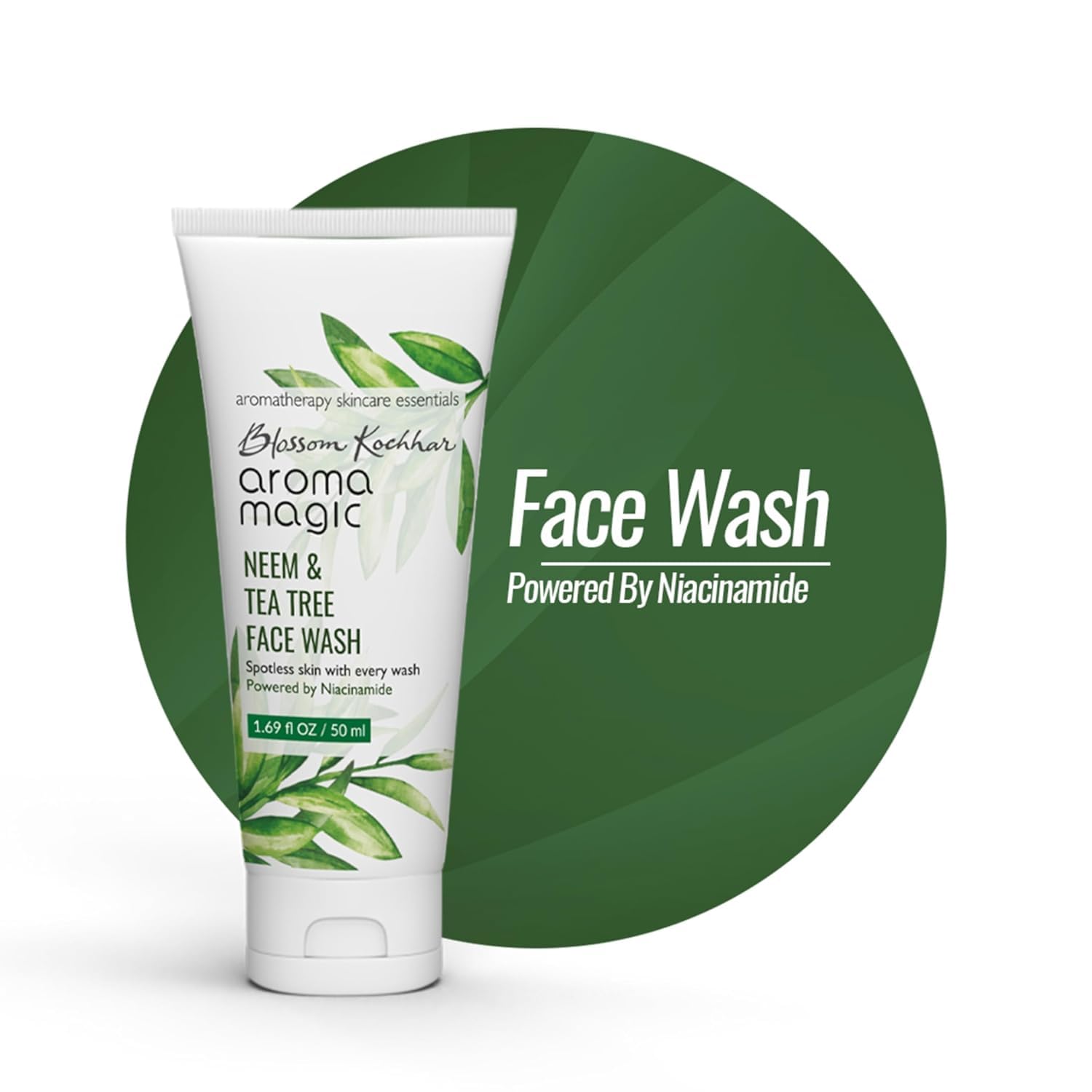 Aroma Magic Neem & Tea Tree Face Wash with 5% Niacinamide â€“ Cleanser with Anti-Acne & Antibacterial Formula with Neem & Tea Tree Oil for Oily, Pimple-Prone Skin, 100ml