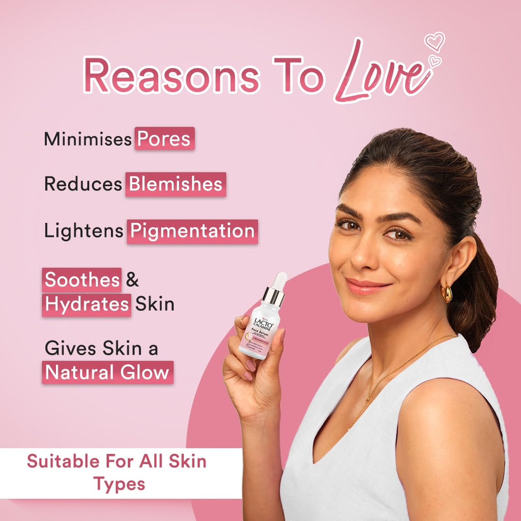 Lacto Calamine 10% Niacinamide Face Serum | 30ml | Pore Minimizing, Acne Marks, Blemishes & Oil Balancing | Face Serum for Women & Men | Reduces Pigmentation | Dermatologically Tested & Fragrance Free