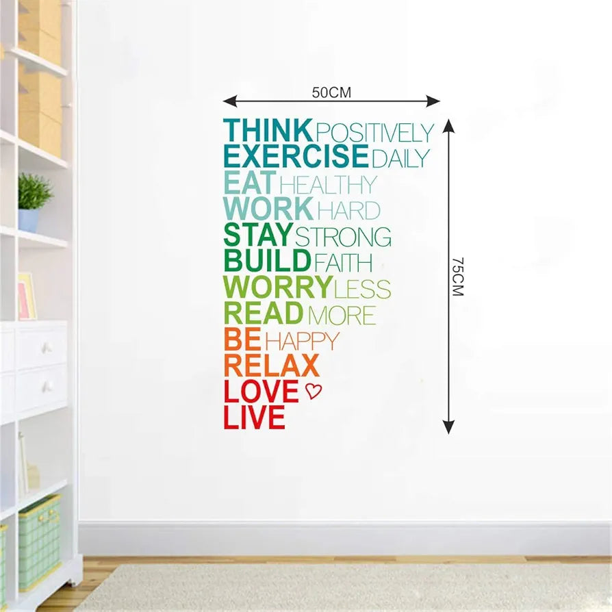 Decal O Decal Wall Decals Motivational Quotes- Be Positive Wall Reusable Self-Adhesive Stickers  Multicolour