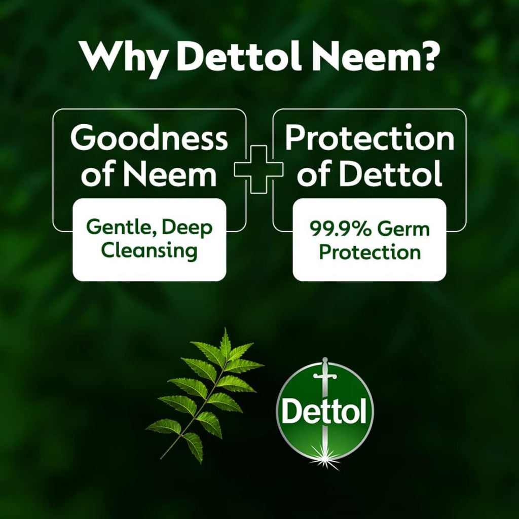 Dettol Neem Bathing Soap Bar With Pure Neem Oil, 75G (Buy 3 Get 1 Free), Combo Offer On Bath Soap