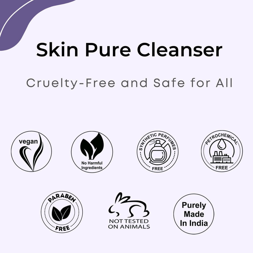 Aroma Treasrues Skin Pure Cleanser (100ml) – Deep Clean Makeup Remover for Pollution Defense | Lavender + Turmeric Enriched | Smooth, Fresh & Clean Skin | Paraben-Free Gentle Daily Cleanser
