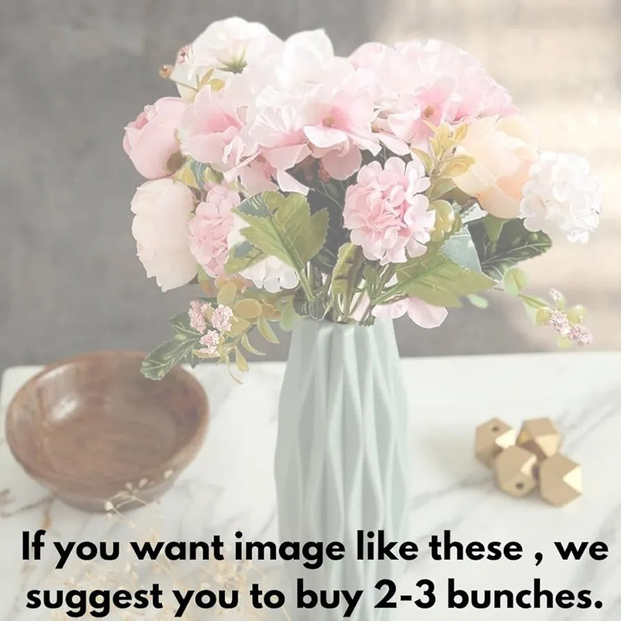 Artificial Head Rose Peony Fake Flower Sticks Bunch Light Pink
