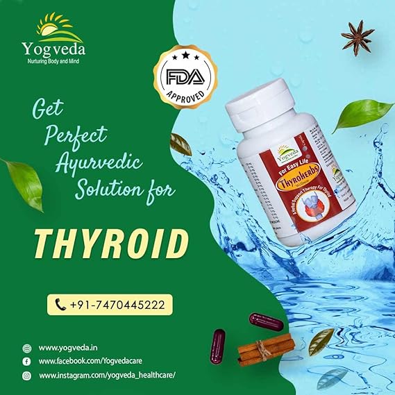 Yogveda Thyroherbs Tablets Supports Thyroid Health  - 60 Capsules