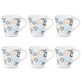 Larah by Borosil Novelty Series Ember Opalware Mug | Set of 6 Tea/coffee Mugs | 110 Ml Each