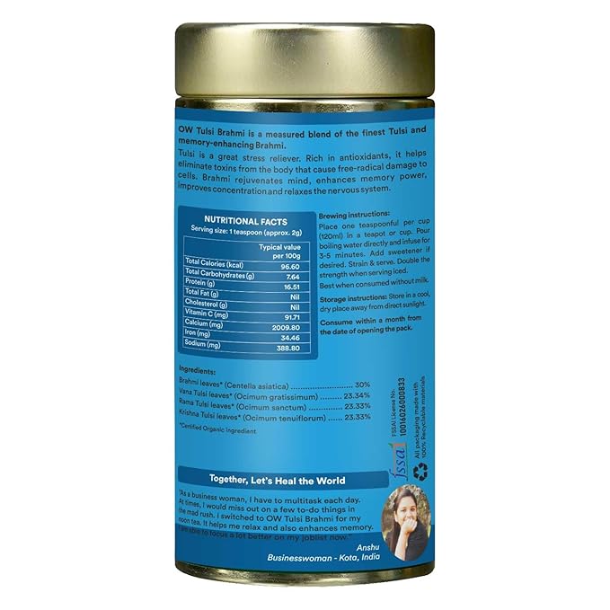 Organic Wellness Tulsi Brahmi - 100 gms Tin Pack