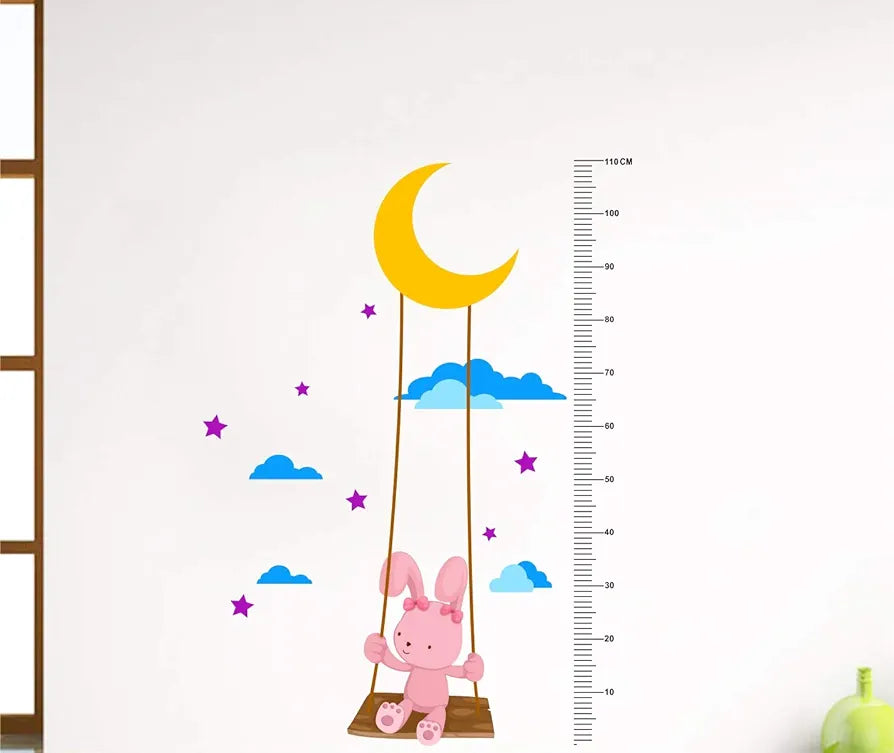 Decal O Decal Growth Chart with Teddy and Moon Wall Stickers -Self-Adhesive