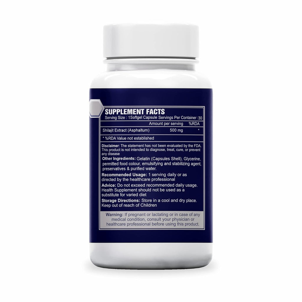 Sea Life Shilajit Softgel Capsules 500 mg | Pure Natural Shilajit Extract Capsules,Boost Immunity, strength & Energy, Supports Metabolism (30 Capsules) Pack of-1