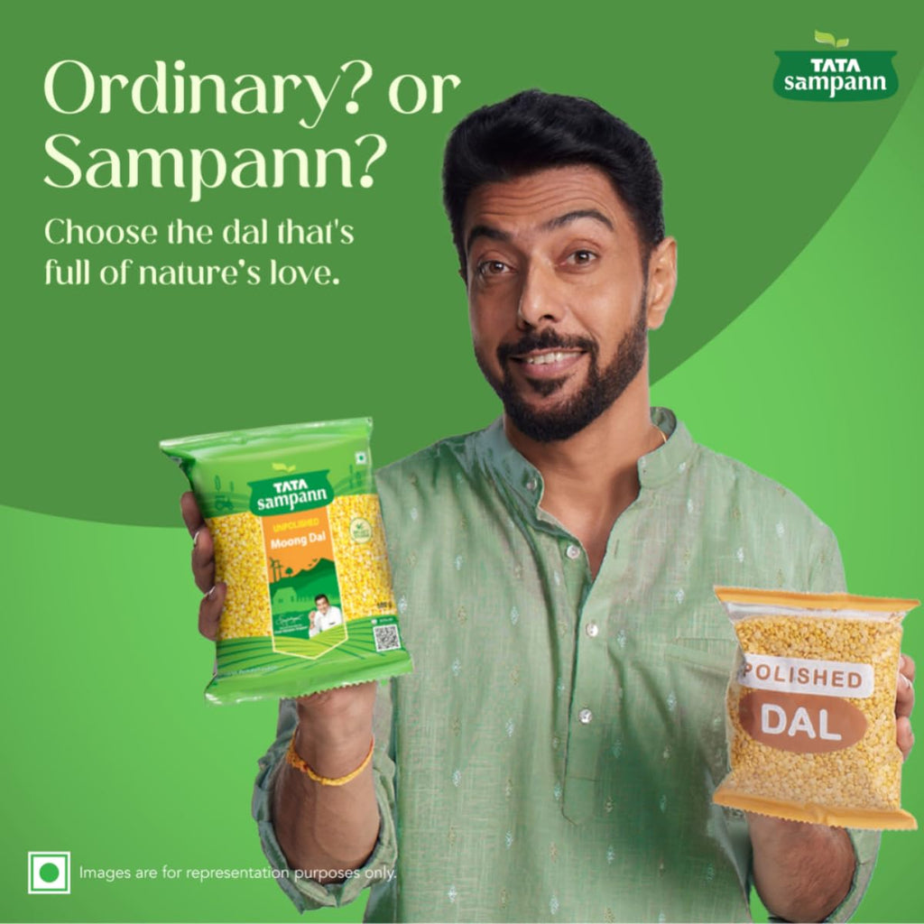 Tata Sampann Unpolished Moong Dal (Split), 500gm