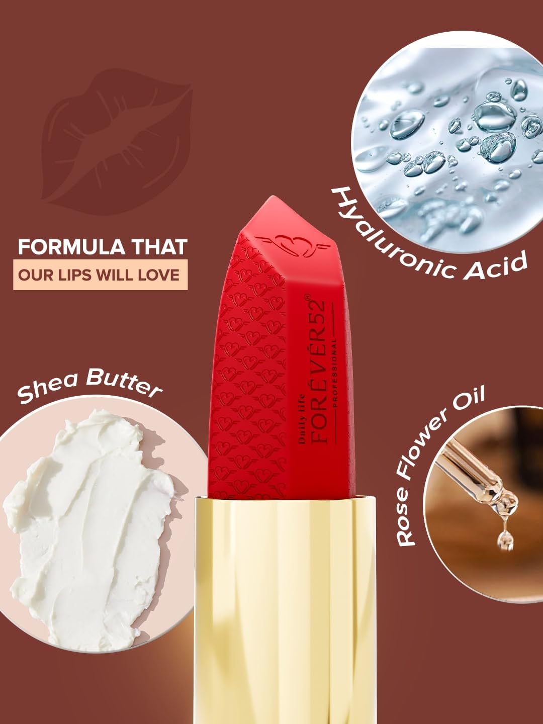 Daily Life Forever52 It's My Day Lipstick | Creamy Matte Lipstick for Bold, Long-Lasting Color | Highly Pigmented, Hydrating & Nourishing Formula (Mocha Day, 3.5g)