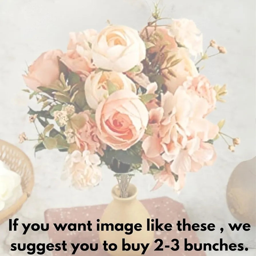 Artificial Head Rose Peony Flowers Peach