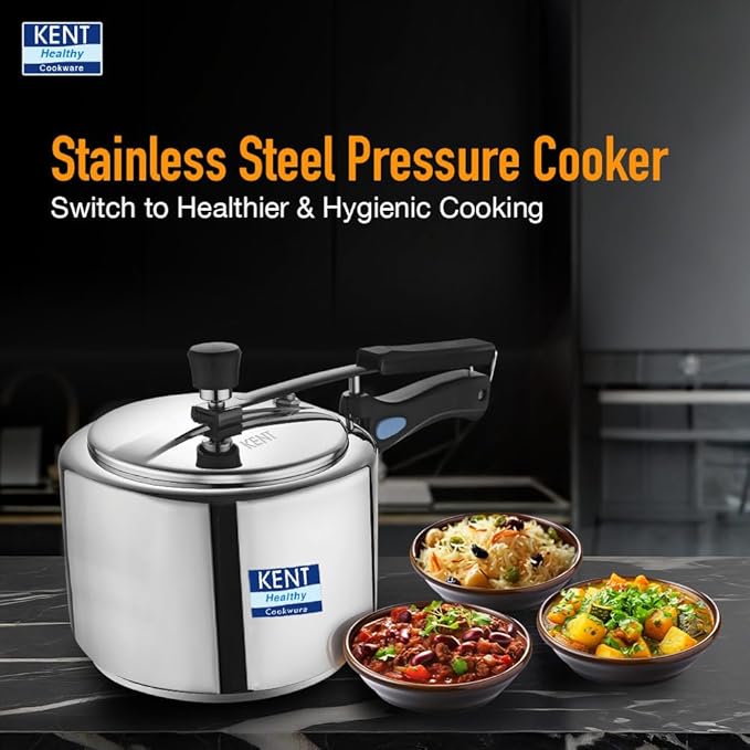 Kent Stainless Steel 2 Litre Pressure Cooker With Ss Inner Lid - 1820 gms