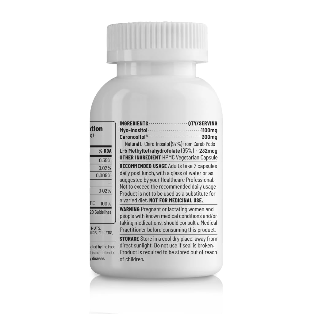 Unived PCOS Fert, 3.6:1 Myo-Inositol to D-Chiro-Inositol with Natural CaronisitolÂ®, Supports Healthy Ovarian Function, One Month Supply