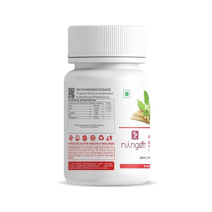 Ningen Ashwagandha Oil Capsules 500mg - 30 caps
