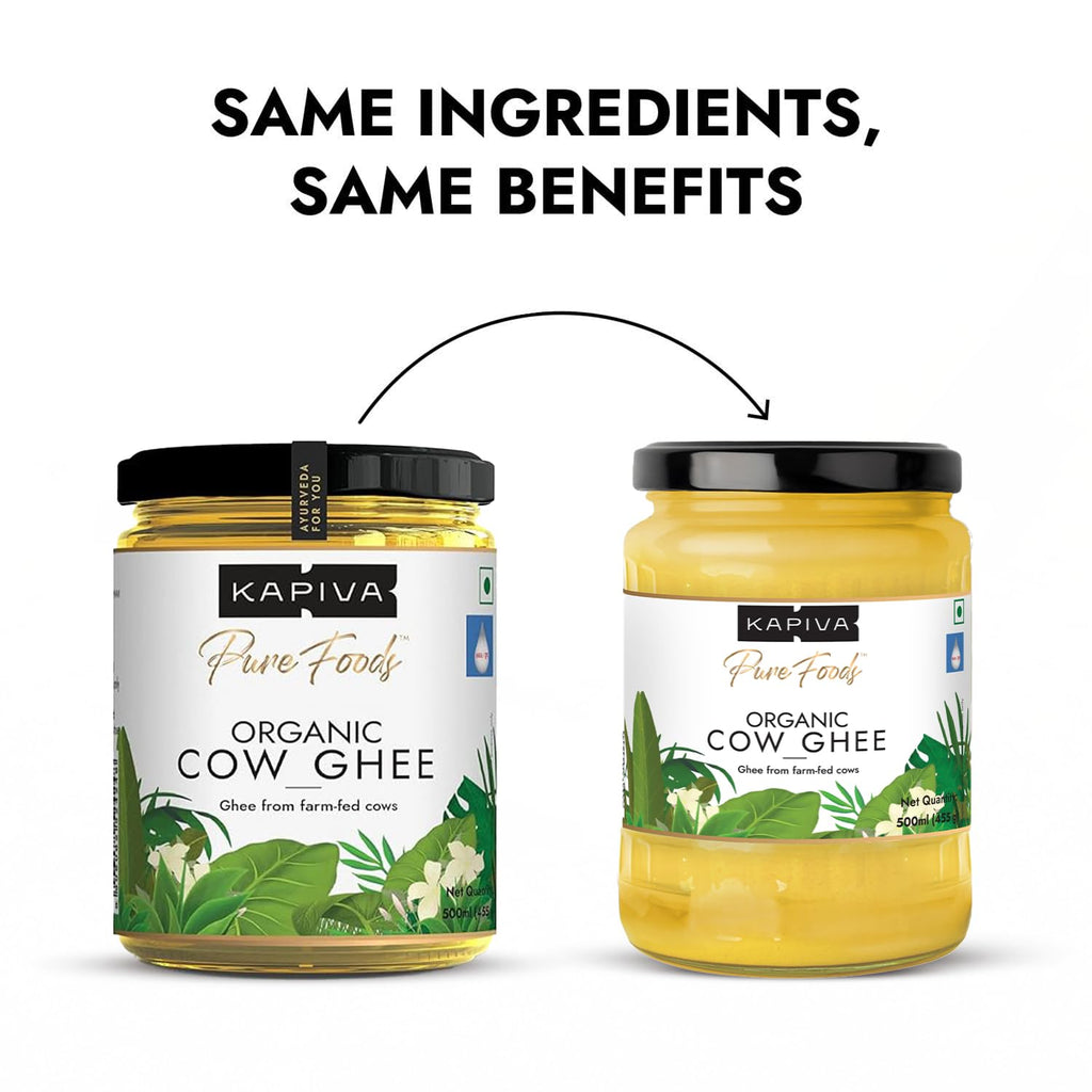 Kapiva 100% Organic Ghee - Good Fats For Healthy Heart - Keto Diet Friendly, 500 Ml