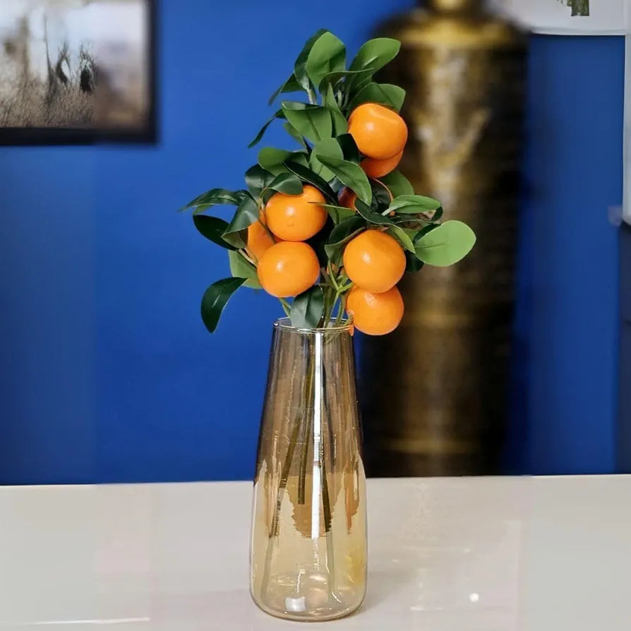 3 Pcs Orange Plant Stick Elevate Your Décor with Artificial Orange Branches Lifelike Tree Plants for Vase Display