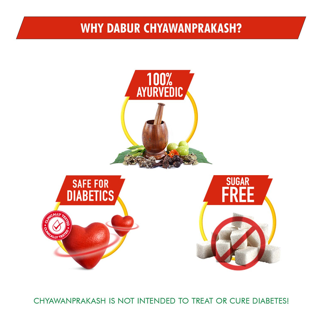 Dabur Chyawanprakash Sugarfree powder : Clincally Tested Safe for Diabetics |Boosts Immunity |helps Build Strength and Stamina - 900gm