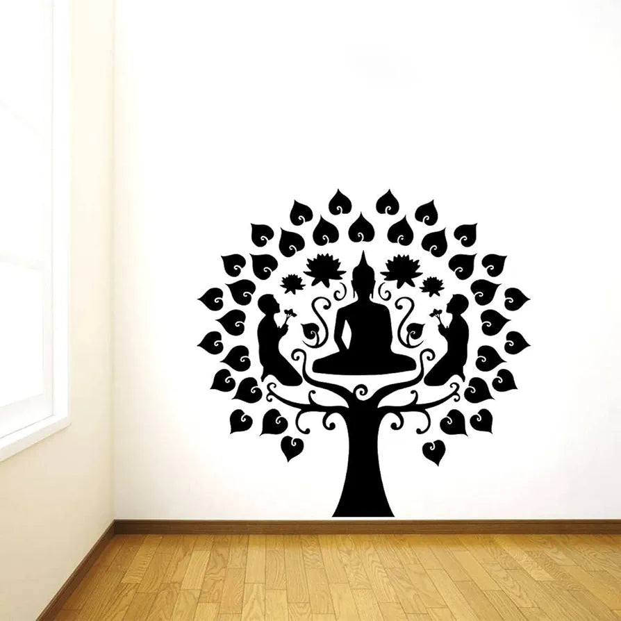 Rawpockets Vinyl Decal Buddha Silhouettes Large Size Wall Sticker -Self-Adhesive