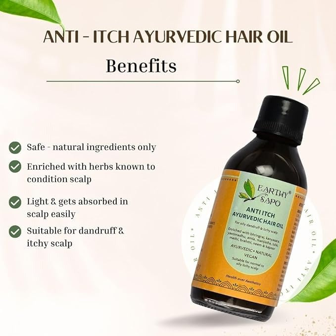 Earthy Sapo Handmade Anti Itch Ayurvedic Hair Oil - 100 ml