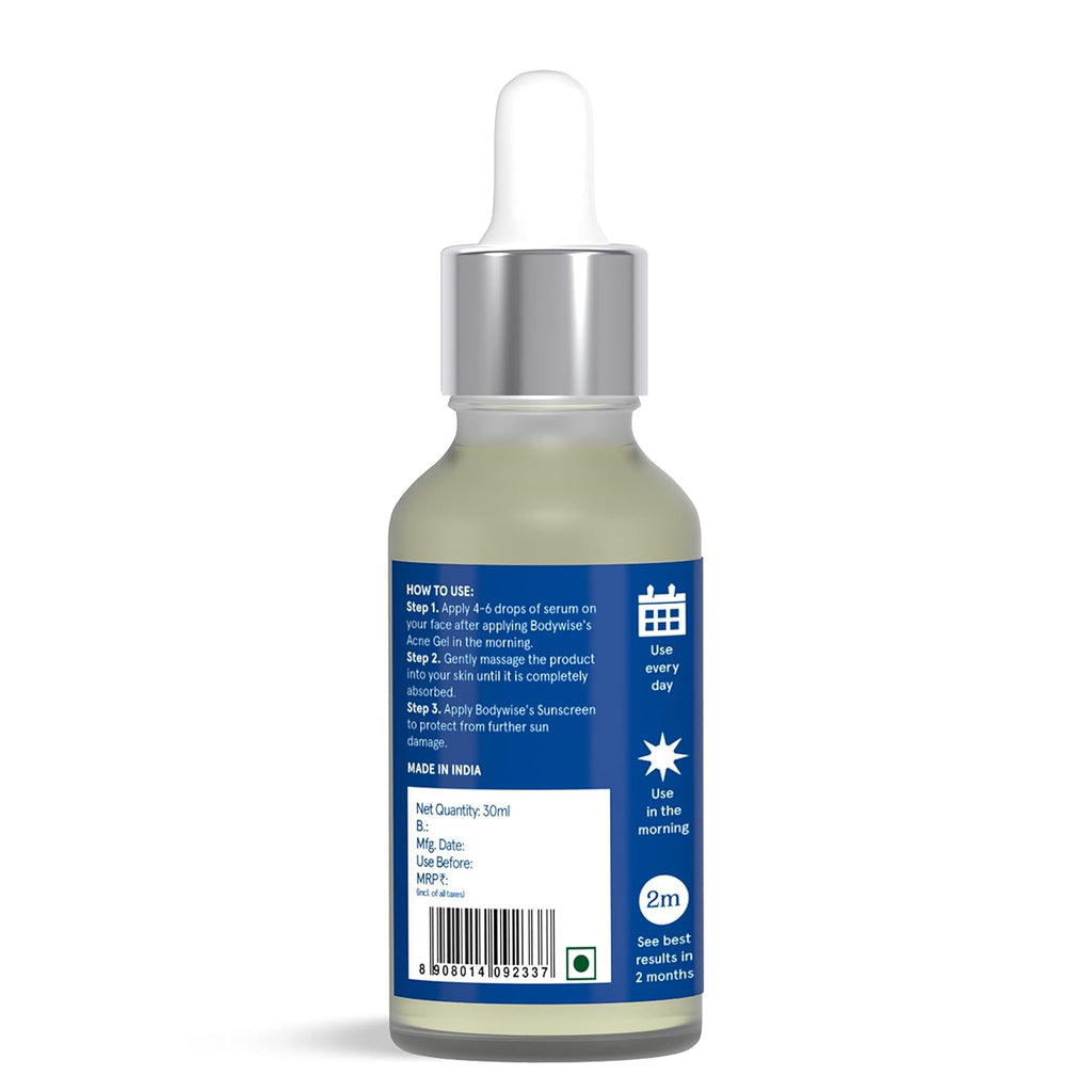 Be Bodywise 10% Niacinamide with 1% Zinc PCA for Acne & Dark Spots Fragrance-Free Made Safe Daily Anti Acne Face Serum for Acne Prone or Oily Skin (30ml)