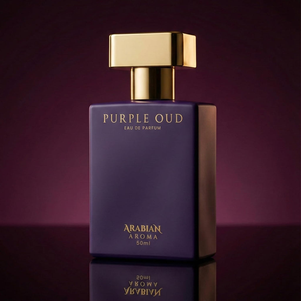 Arabian Aroma Purple Oud Eau de Parfum, Saffron & Pink Pepper Long Lasting Bold Luxury Perfume, 50ml