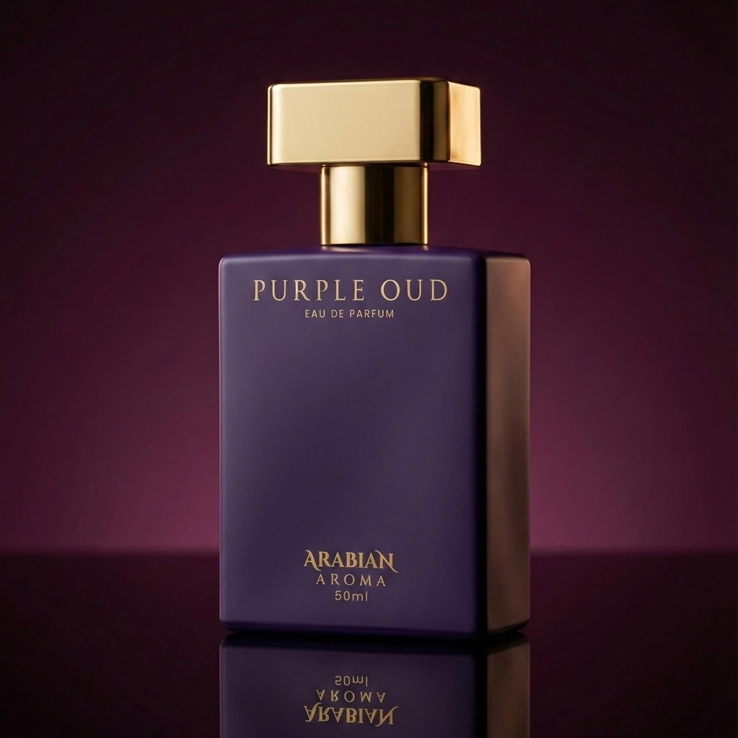 Arabian Aroma Purple Oud Eau de Parfum, Saffron & Pink Pepper Long Lasting Bold Luxury Perfume, 50ml