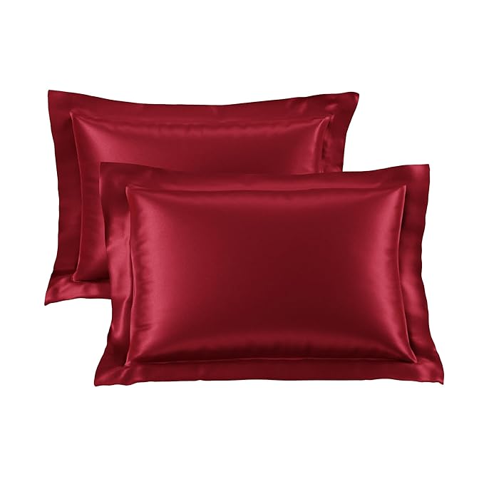Stoa Paris Pillow Covers, Set of 2 Pieces Satin Pillow Covers Colour Flirty Red