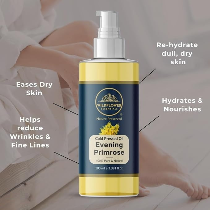 Wildflower Essentials Evening Primrose (Oenothera biennis) Oil Cold Pressed - 100 ml