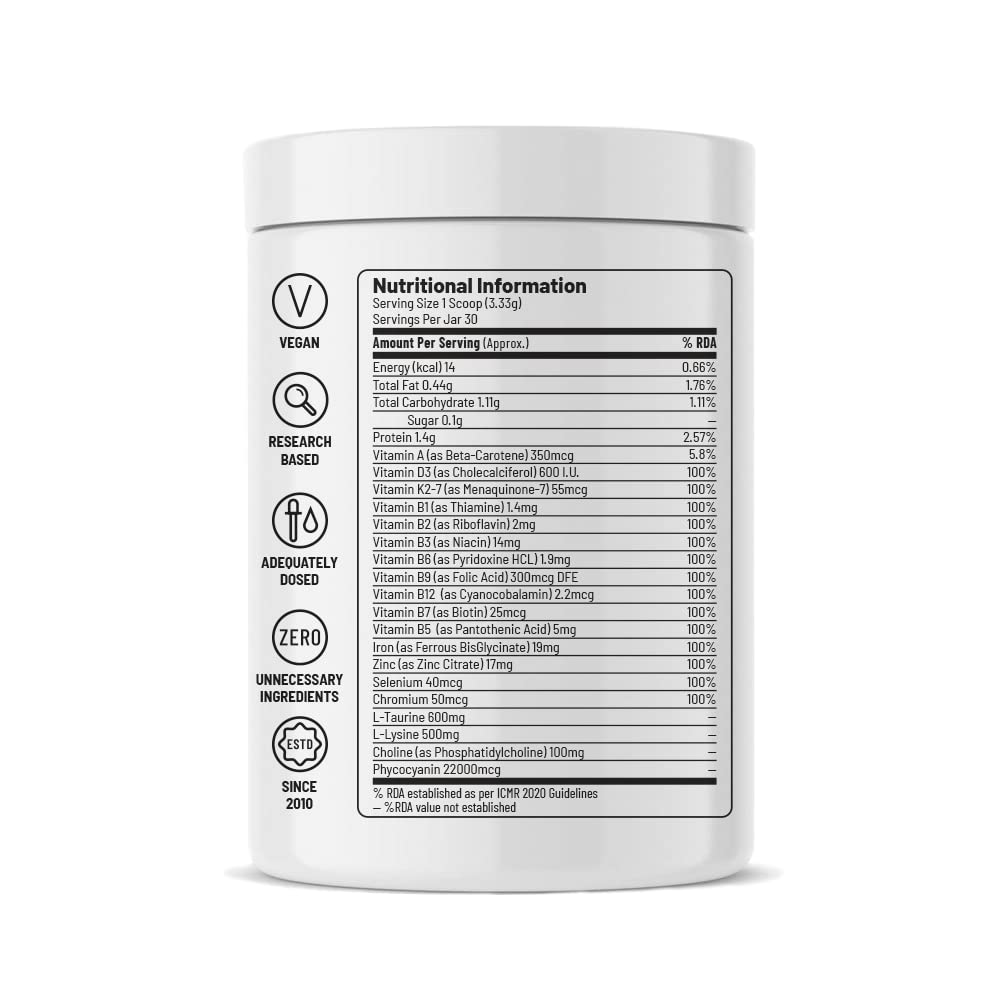 Unived Vegan Essentials | Formulated for those on a Plant-Based diet | Adequately dosed Key Vitamins, Minerals, Supergreens, and Amino Acids | 30 Servings