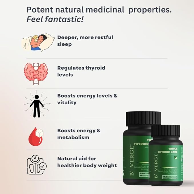 B'verge Thyroid Supplement Triple Thyroid Care B1 - 7 Veg Capsules