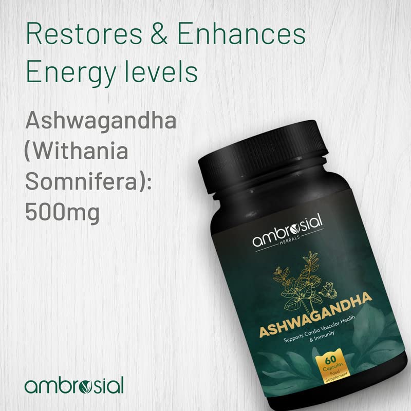 Ambrosial herbals Ashwagandha 500mg - 60 Tablets