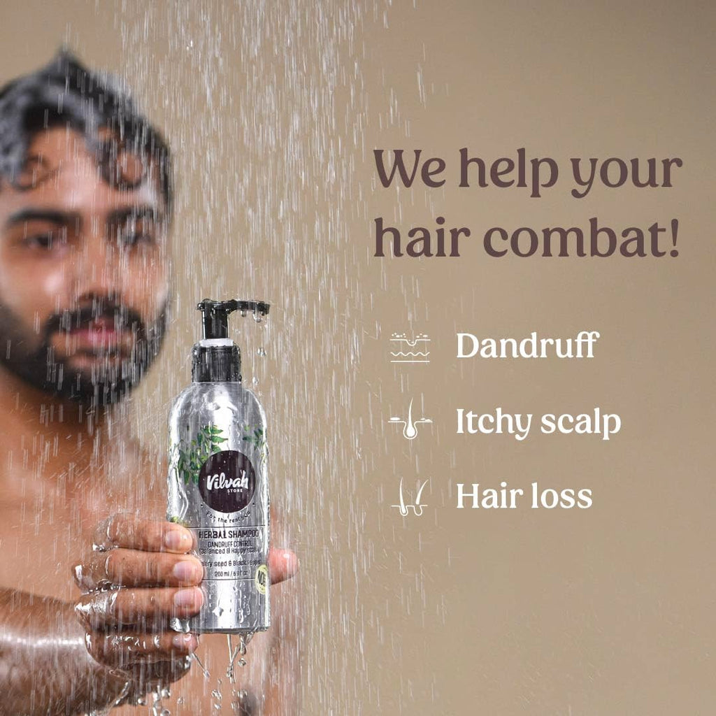Vilvah Store Herbal Shampoo for Dandruff Control - 200 ml