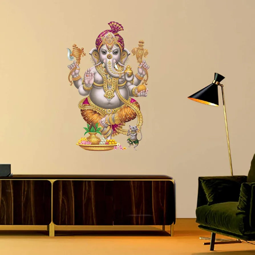 Rangoli White Glossy Vinyl Wall Sticker Premium Self-Adhesive Waterproof Parent-14 Design-17
