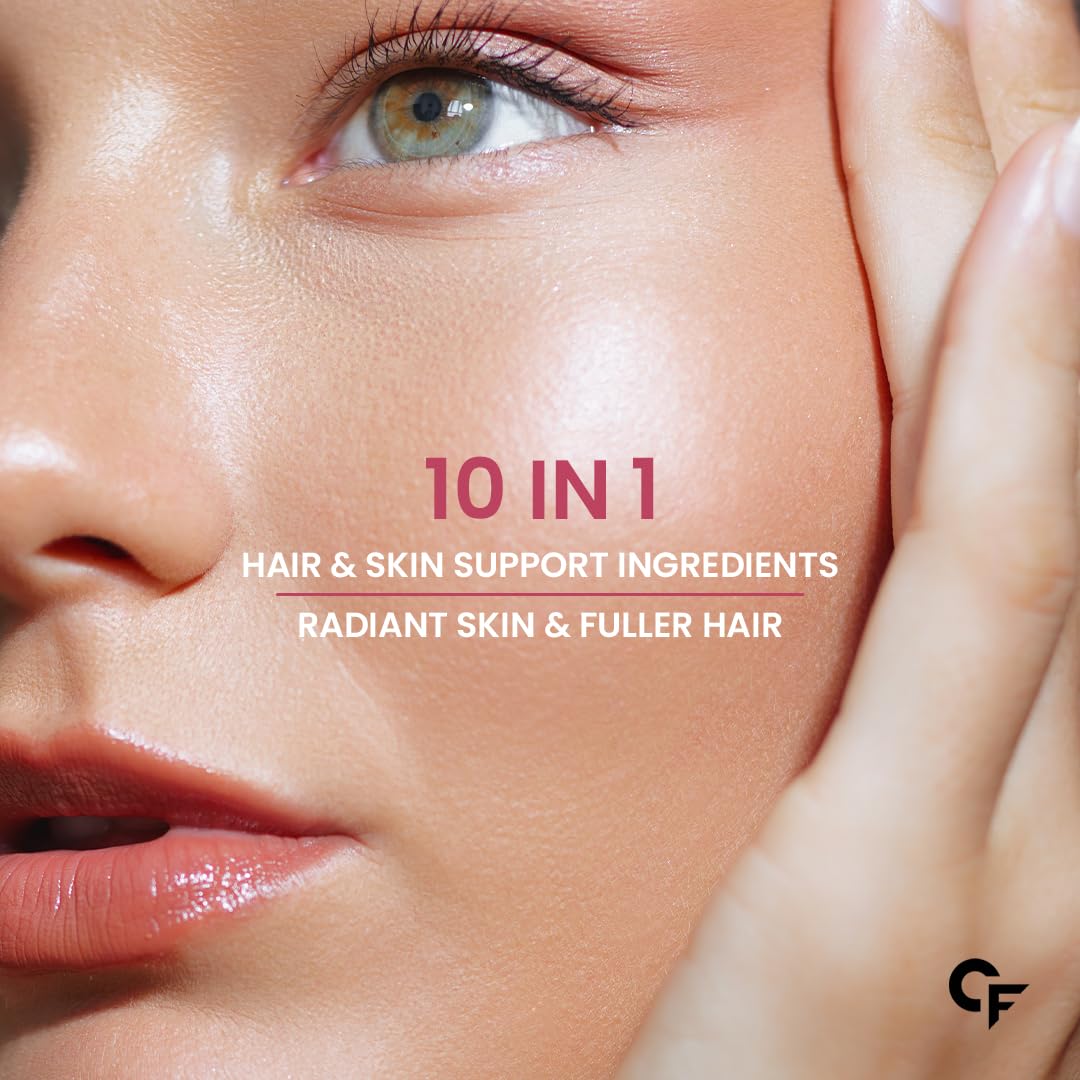 Carbamide Forte Collagen Supplements For Skin | Hair Gummies For Women Hair Growth | Biotin Gummies For Hair Growth & Skin Health For Women & Men | Mixed Fruit Flavour - 60