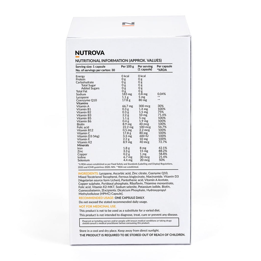 NUTROVA Kerastrength For Men & Women (30 Capsules) With Biotin - Prevents Hair-Fall,Strengthens & Grows Hair With Vitamins A,C,D3,B-Complex,Lycopene Inhibits Hair-Fall Hormone Dht,1 Count