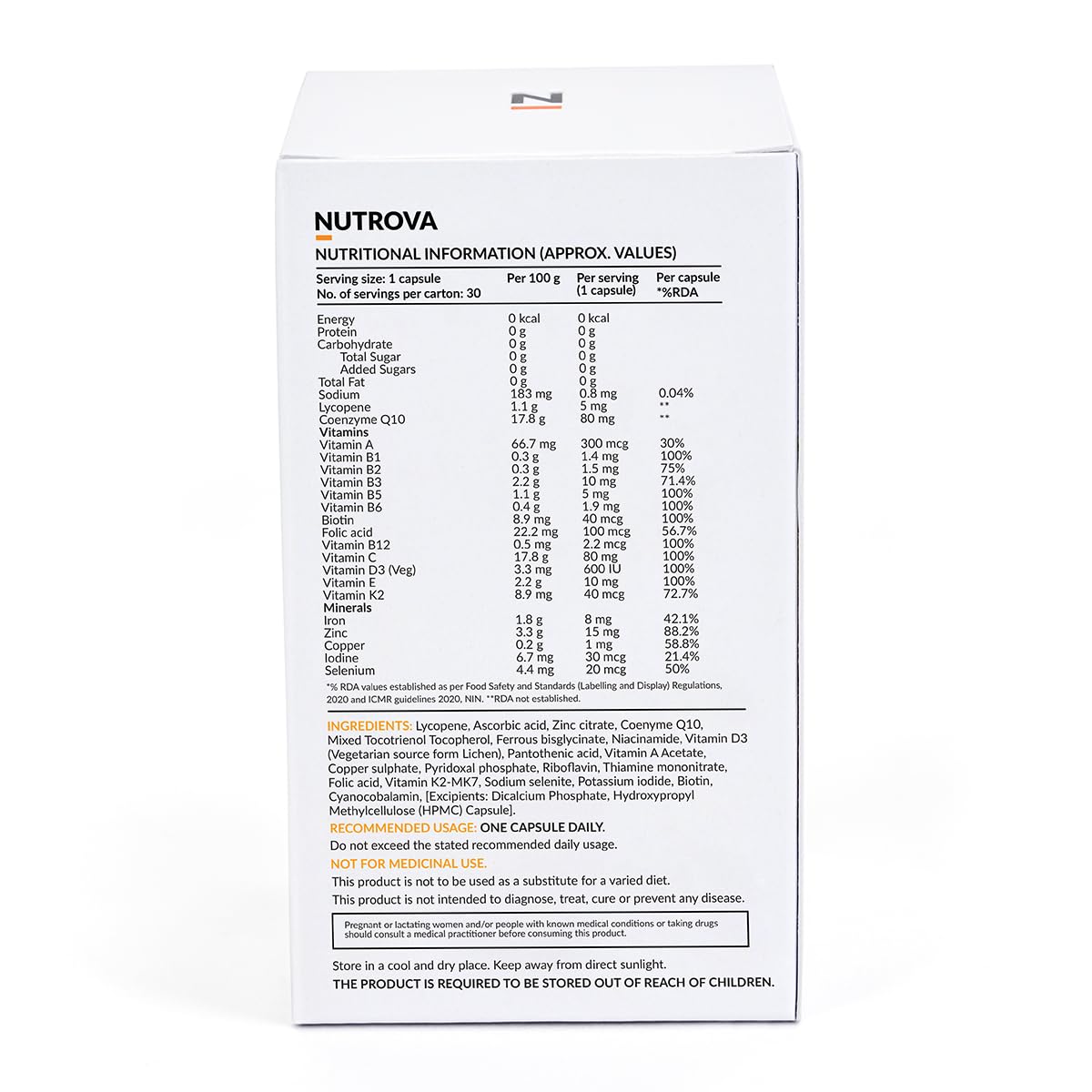 NUTROVA Kerastrength For Men & Women (30 Capsules) With Biotin - Prevents Hair-Fall,Strengthens & Grows Hair With Vitamins A,C,D3,B-Complex,Lycopene Inhibits Hair-Fall Hormone Dht,1 Count