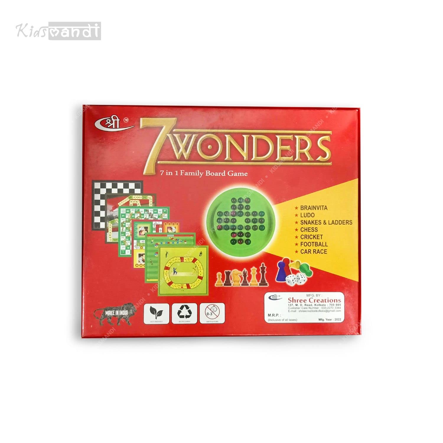 Kids Mandi Ultimate 7-in-1 Family Board Game Set