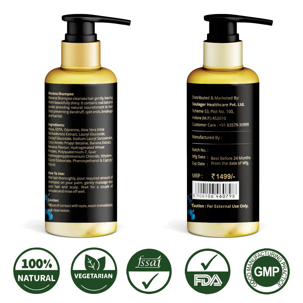 Banana Shampoo With Aloe Vera Extract (SLS Free)