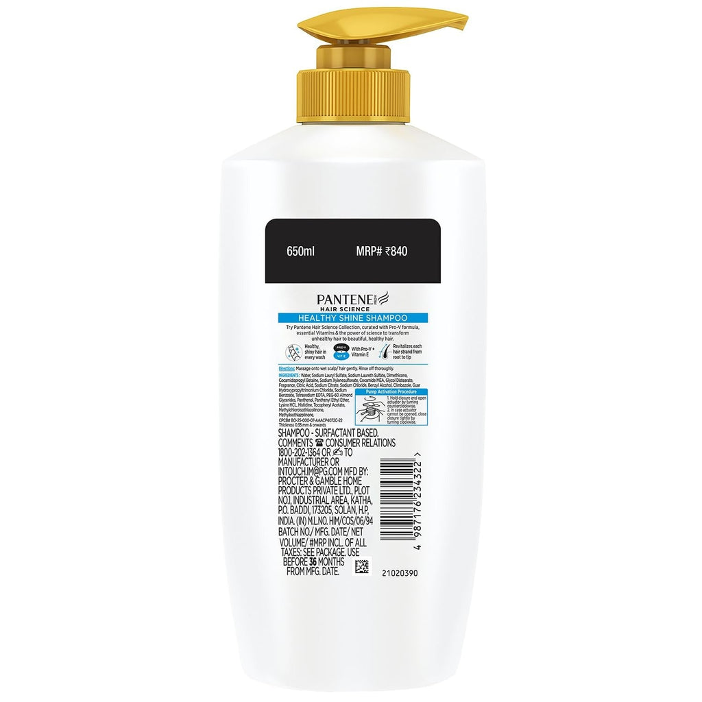 Pantene Hair Science Healthy Shine Shampoo - 650 ml