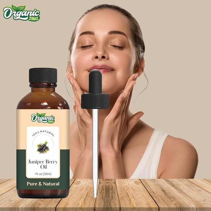 Organic Zing Juniper Berry Essential Oil for Skin, Face, Hair Care, Aromatherapy, Diffuser, Conditioner - 30 Ml